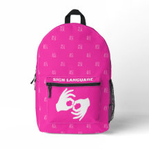 ASL Sign Language Backpack – Hot Magenta