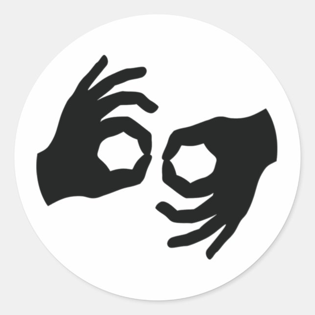 ASL Sign Language Interpreter Hand Symbol Sticker (Vorderseite)