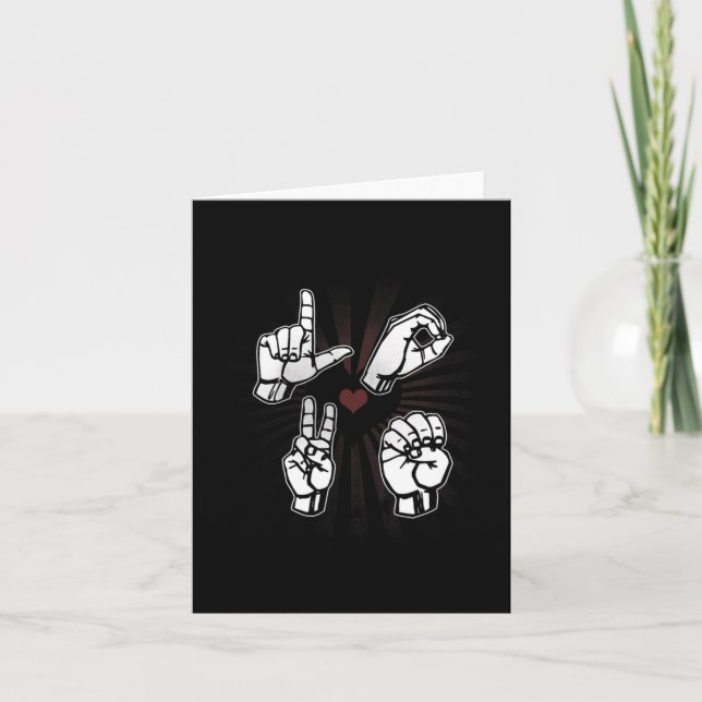 Asl Sign Language Valentinstag 2021 Geschenk für D Karte (Vorderseite)