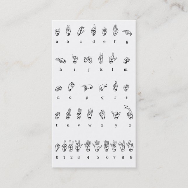 ASL, Signature Language Business Card Visitenkarte (Vorderseite)
