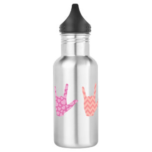 ASL Signsprache I Liebe Sie mit Muster Design Edelstahlflasche
