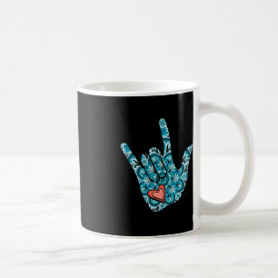 ASL Signsprache I Liebe You Gesture Heart Deaf Aw Kaffeetasse