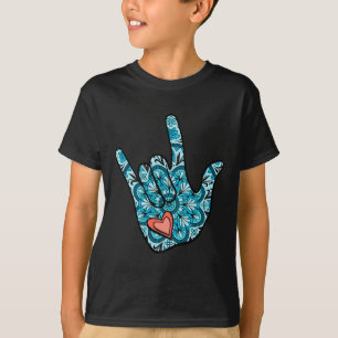 ASL Signsprache I Liebe You Gesture Heart Deaf Aw T-Shirt