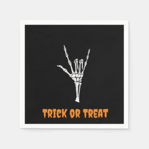 ASL Skeleton ILY Hand-Trick oder Treat! Serviette