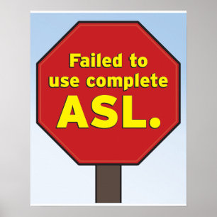 ASL Stopp-Zeichen für Lehrer Poster