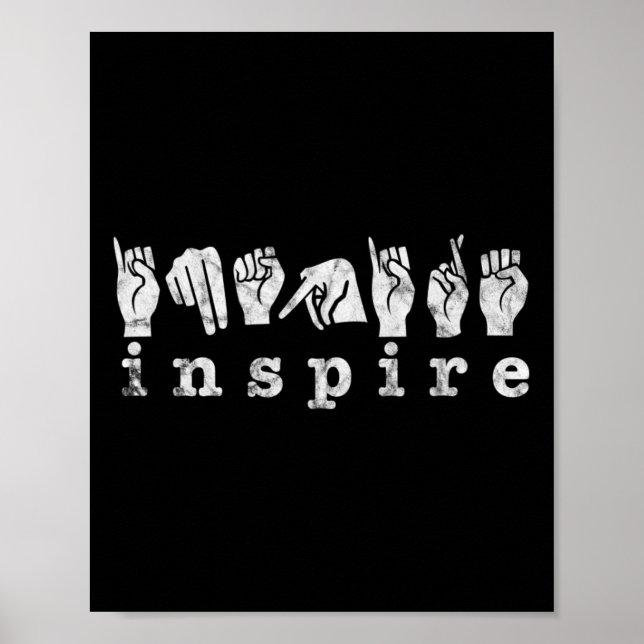 Asl Teacher American Sign Language Deaf Awareness Poster (Vorne)