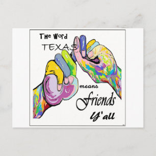 ASL Texas Means Friend Postkarte