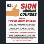 ASL Thumbs-up Gesture Sign Language Course Advert Flyer<br><div class="desc">ASL Thumbs-up Gesture Sign Language Course Advertising Flyer durch den Business Card Store.</div>