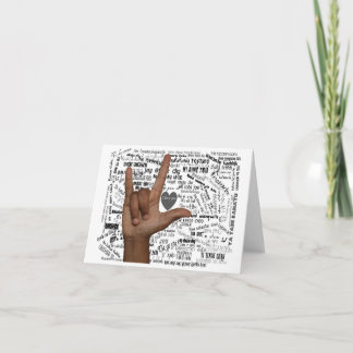 ASL und verschiedene Sprachen Sprichwort I Liebe S Dankeskarte