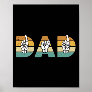 ASL Vater American Sign Language Deaf Awareness Su Poster