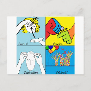 ASL Vier Schritte zum Erfolg Postkarte