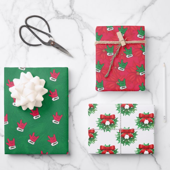 ASL Weihnachtsgeschenkpapier Geschenkpapier Set (Vorderseite)