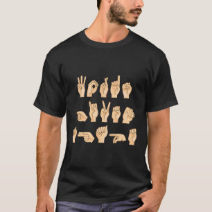 Asl-Wörter gaben der amerikanischen Gebärdensprach T-Shirt
