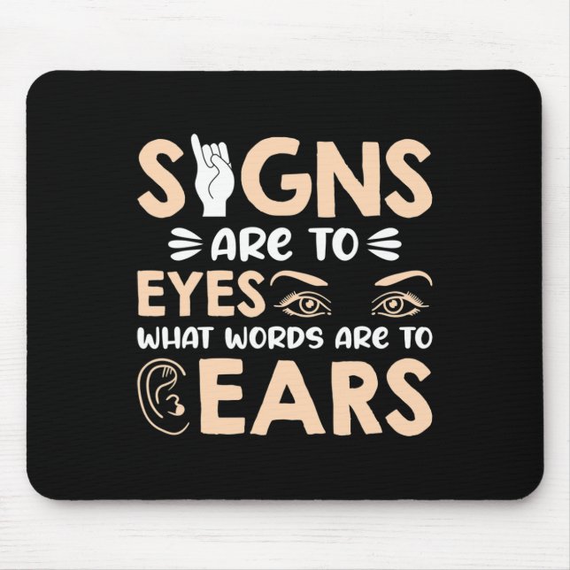 ASL-Zeichen sind meine Worte für mein "Eyes Americ Mousepad (Vorne)
