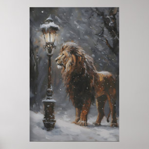 Aslan Laternenpfahl Narnia Kunstposter, Löwe Druck Poster