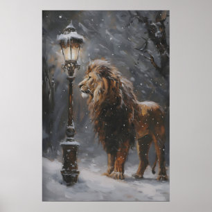 Aslan Laternenpfahl Narnia Kunstposter, Löwe Druck Poster