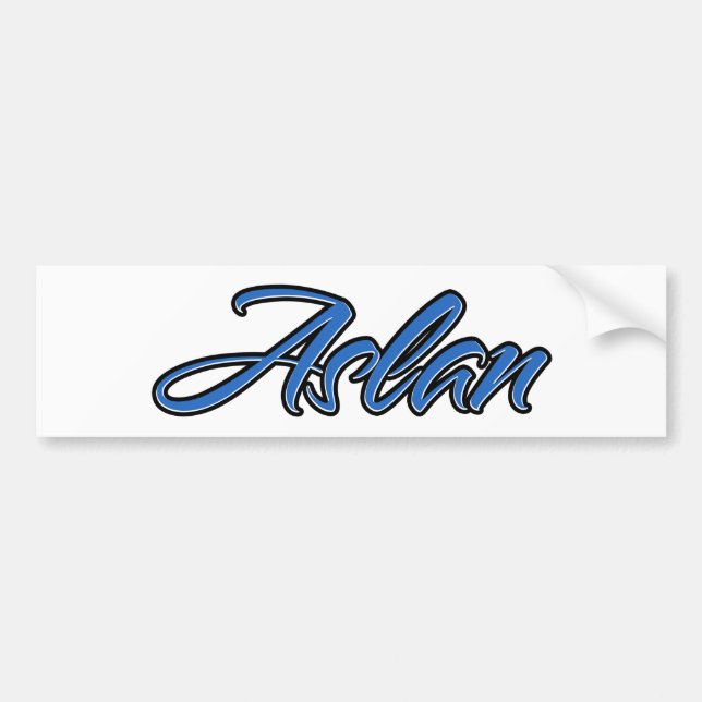 Aslan Name blue Aufkleber Sticker Autoaufkleber (Vorne)