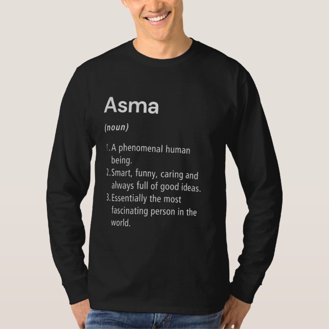 Asma Name Definition Funny Dictionary T-Shirt (Vorderseite)