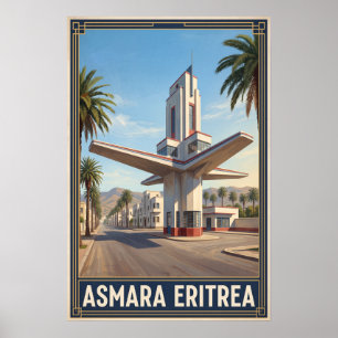 Asmara Eritrea Vintage Retro Reise Poster