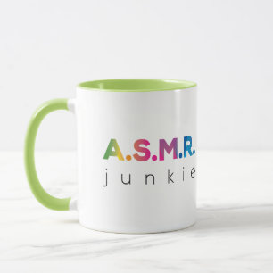 ASMR-Junkie mit Regenbogen-Muster Tasse
