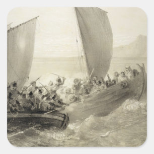 Asow-Kosake-Boarding ein türkischer Seeräuber vo Quadratischer Aufkleber