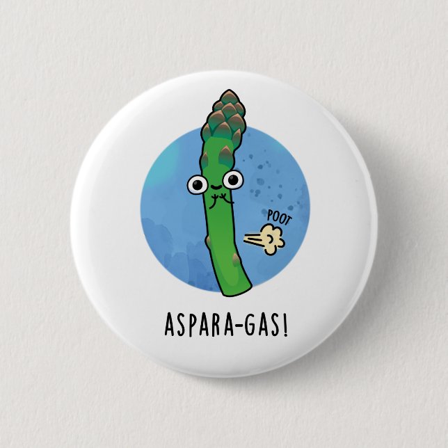 Aspara-Gas Funny Asparagus Veggie Pun Button (Vorderseite)