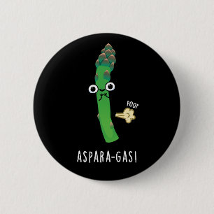 Aspara-Gas Funny Asparagus Veggie Pun Dark BG Button