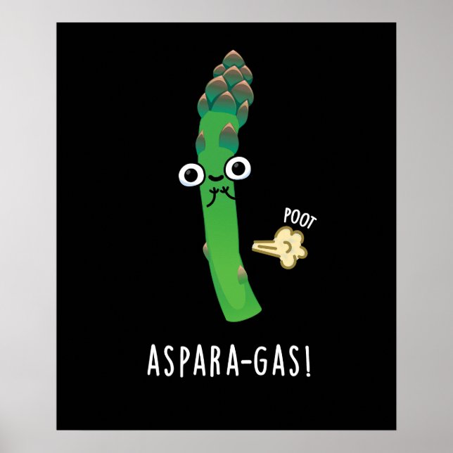 Aspara-Gas Funny Asparagus Veggie Pun Dark BG Poster (Vorne)