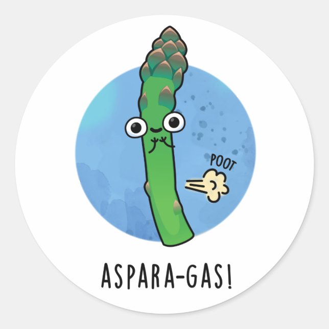 Aspara-Gas Funny Asparagus Veggie Pun Runder Aufkleber (Vorderseite)