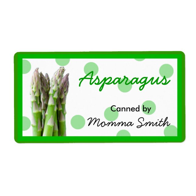 Asparagus Custom Canning Labels (Vorne)