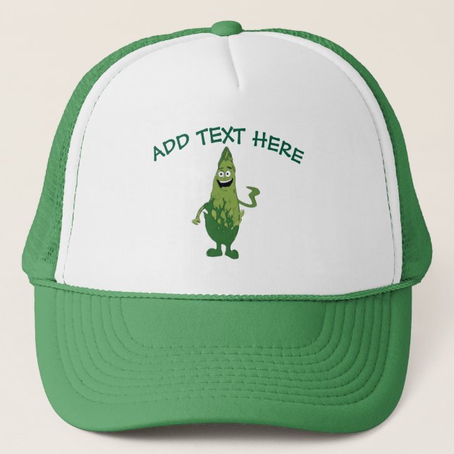 Asparagus Man, fügen Sie Text hinzu, Hat Truckerkappe (Vorderseite)