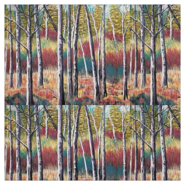 Aspen Abstrakt Pastel Forest Fabric Stoff (Muster)