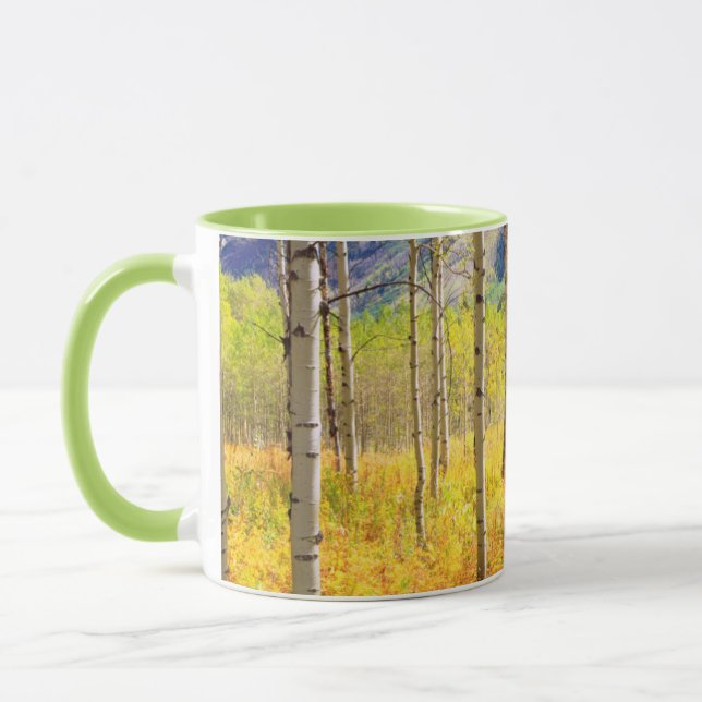 Aspen Bäume im Herbst in den Rockies Tasse (Links)