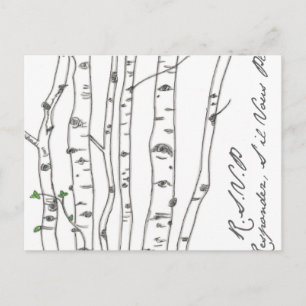 Aspen Birch Tree Grove UAWG Postcard Einladungspostkarte