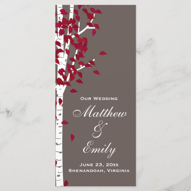 Aspen Birch Trees Wedding Program Programm (Vorderseite)