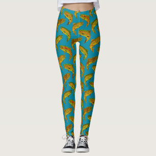 Aspen-Blatt-Regenbogenforelle-nahtloses Muster Leggings