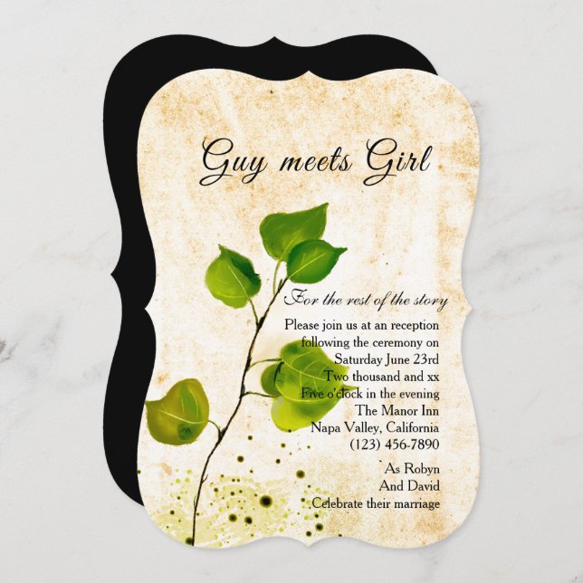 Aspen Blätter Lässige Empfang Einladung (Vorne/Hinten)