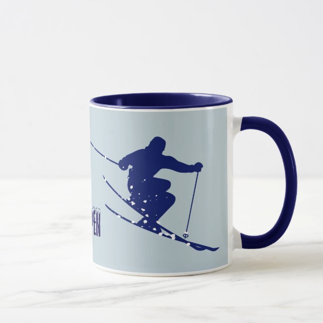 Aspen Blue Skier Tasse (Rechts)