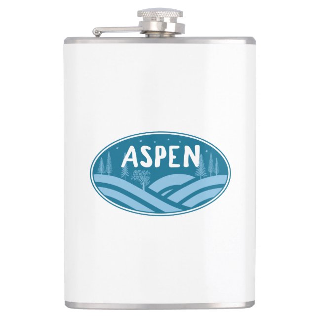 Aspen Colorado Außenbereich Flachmann (Vorderseite)