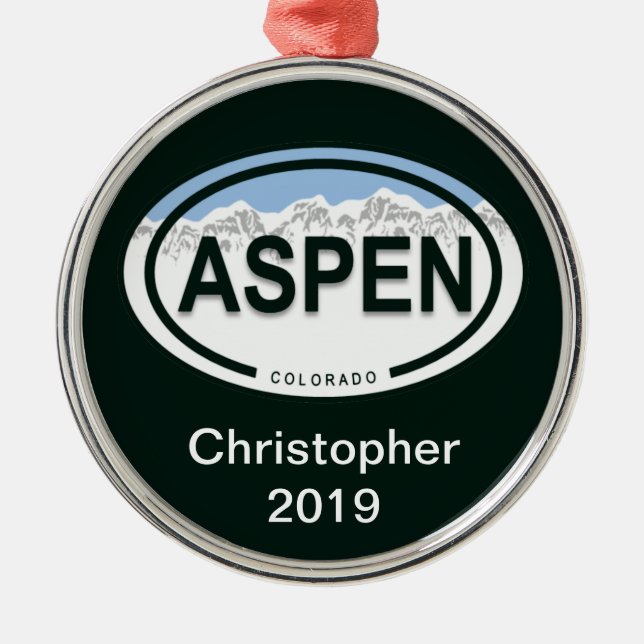 Aspen Colorado Besichtigung der Alpen Silbernes Ornament (Vorne)