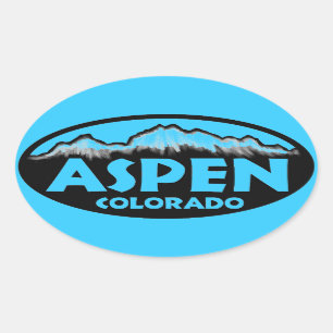 Aspen Colorado blaue ovale Aufkleber