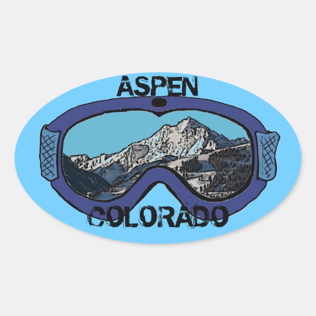 Aspen Colorado blaue Schneeschuhkleber Ovaler Aufkleber (Vorderseite)