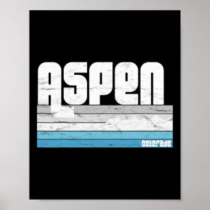 Aspen Colorado Co Berg Retro Vintage Skifahren Hi Poster