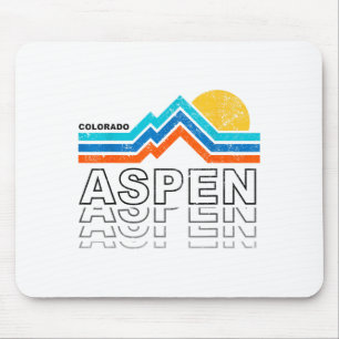 Aspen colorado co Berg Skifahren vintage 80er Mousepad