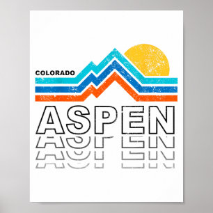 Aspen Colorado CO Berg Skifahren vintage 80er Poster