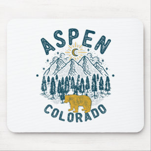 Aspen Colorado Co Berg Skifahren Vintage Aspen Sk Mousepad