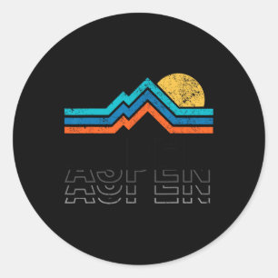 Aspen Colorado Co Bergskifahren Vintage 80er Aspe Runder Aufkleber