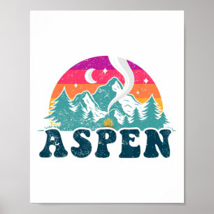 Aspen Colorado Co Bergskifahren Vintage 80er Jahre Poster
