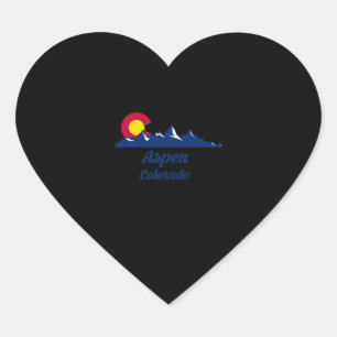 Aspen Colorado CO Flag 2021 Road Trip Ski Wandern Herz-Aufkleber