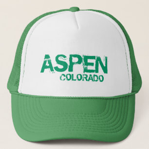 Aspen Colorado Einfacher Grünhut Truckerkappe